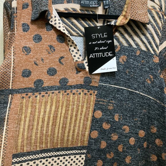 Attitudes by Renee Tunic size 1X color--Brown/Black - Picture 9 of 9